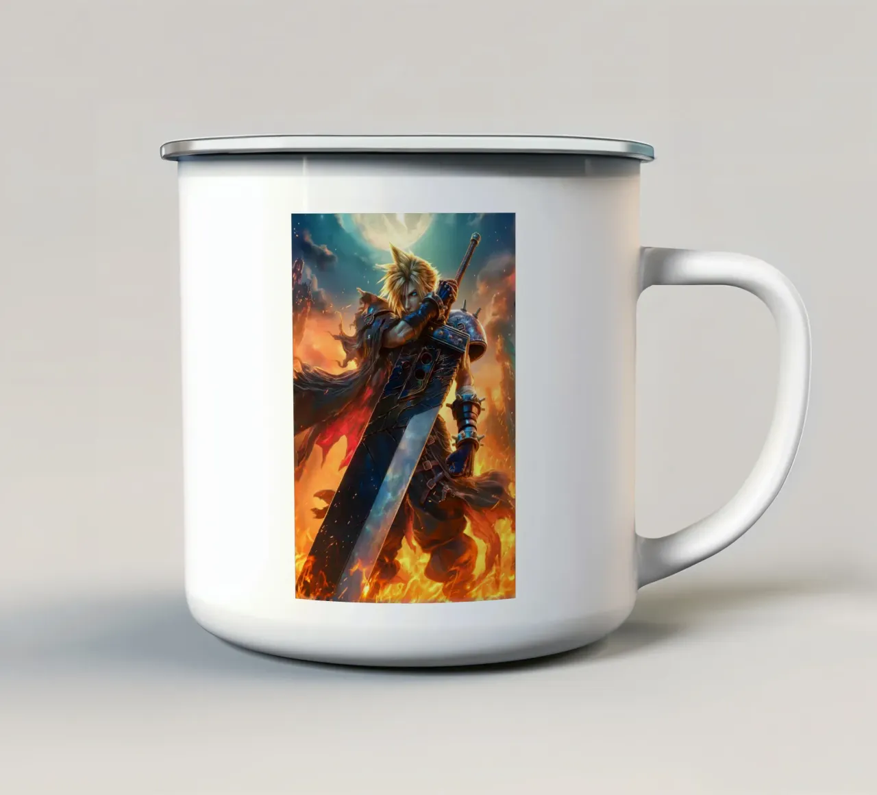 FFVII FF7 Cloud Strife Final Fantasy tazza in smalto da Fleur de Lys