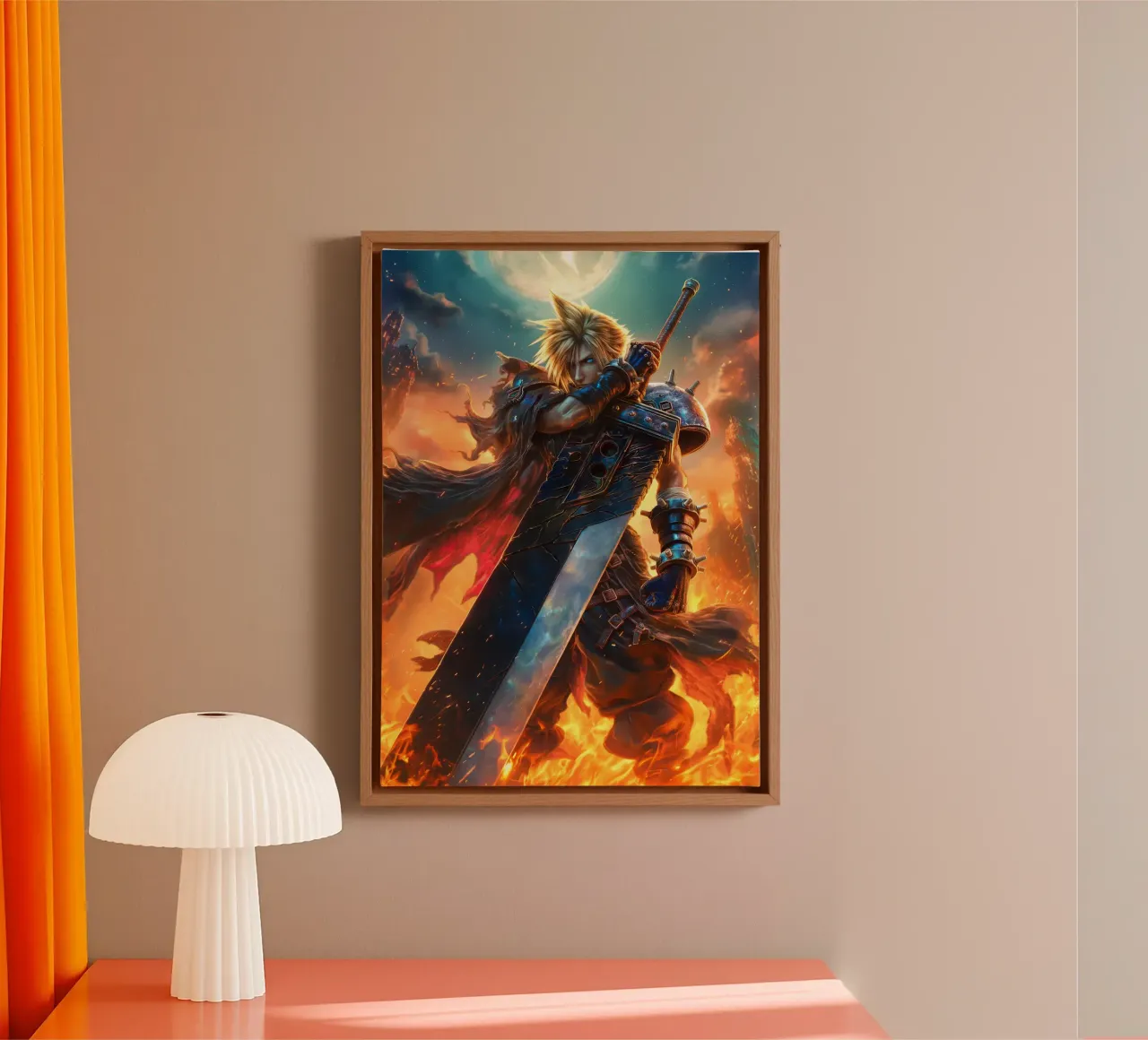 FFVII FF7 Cloud Strife Final Fantasy tela con Cornice a cassetta da Fleur de Lys