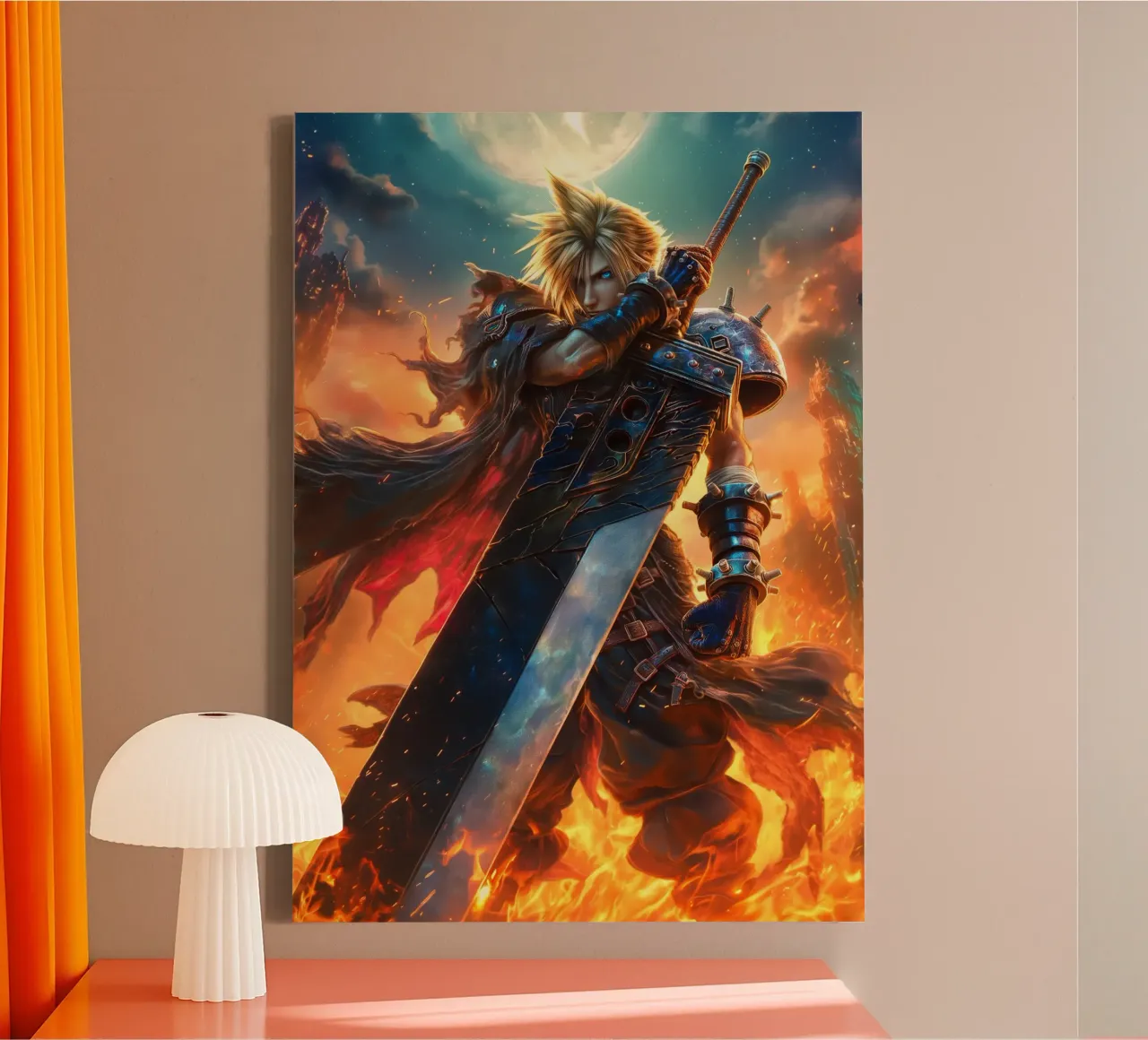 FFVII FF7 Cloud Strife Final Fantasy tela con Cornice a cassetta da Fleur de Lys