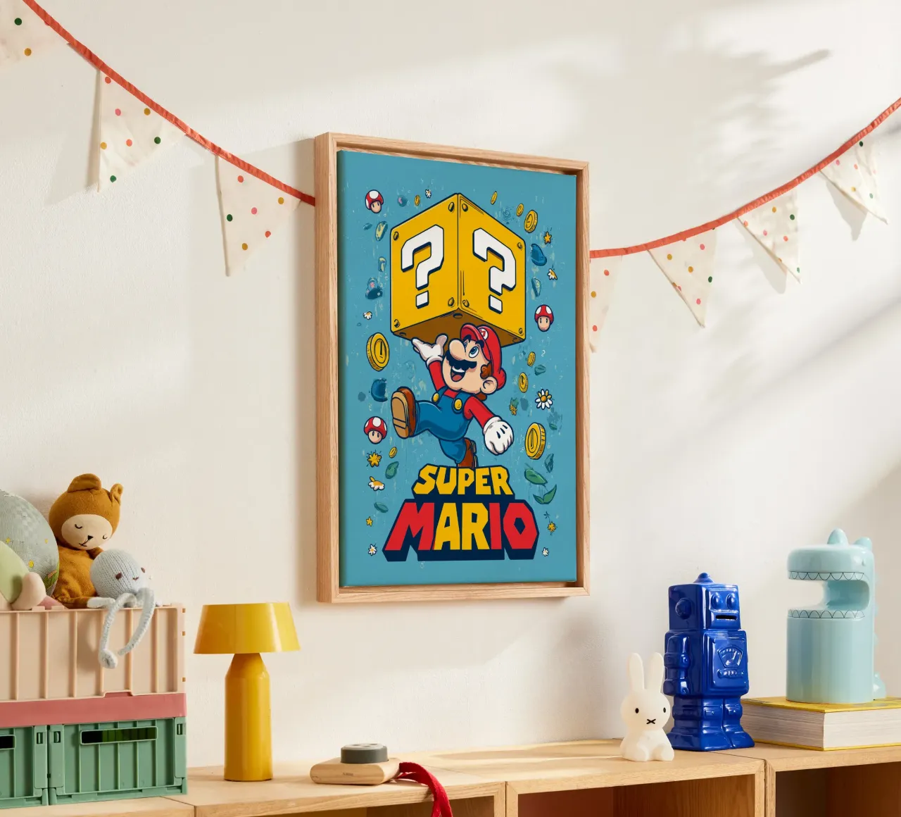 Super Mario canvas met Baklijst van Fleur de Lys