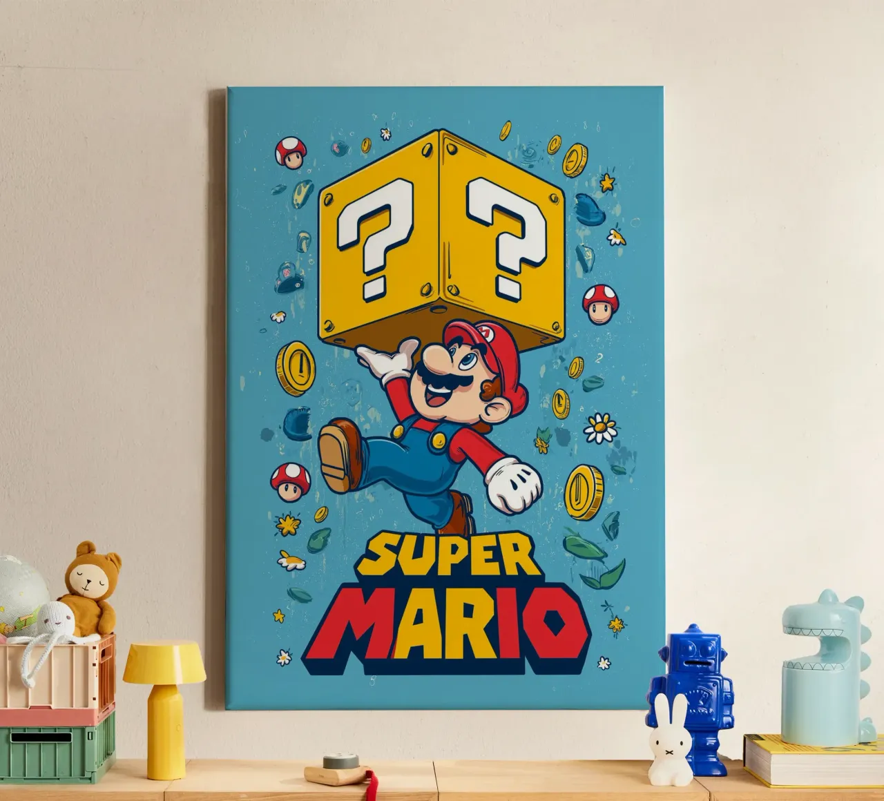 Super Mario canvas met Baklijst van Fleur de Lys