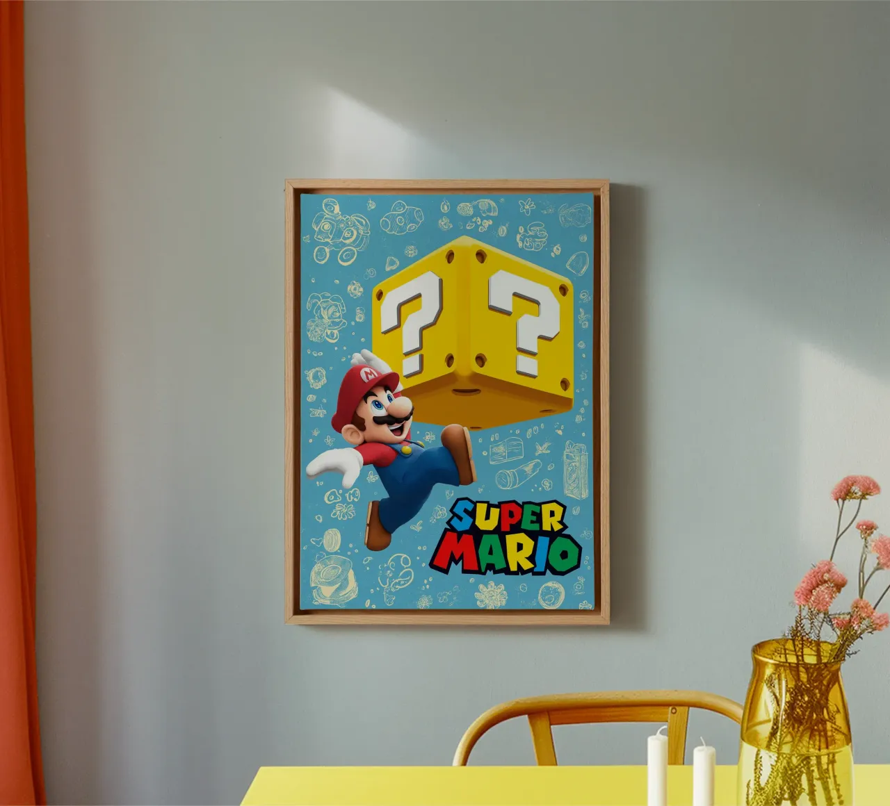 Super Mario canvas met Baklijst van Fleur de Lys