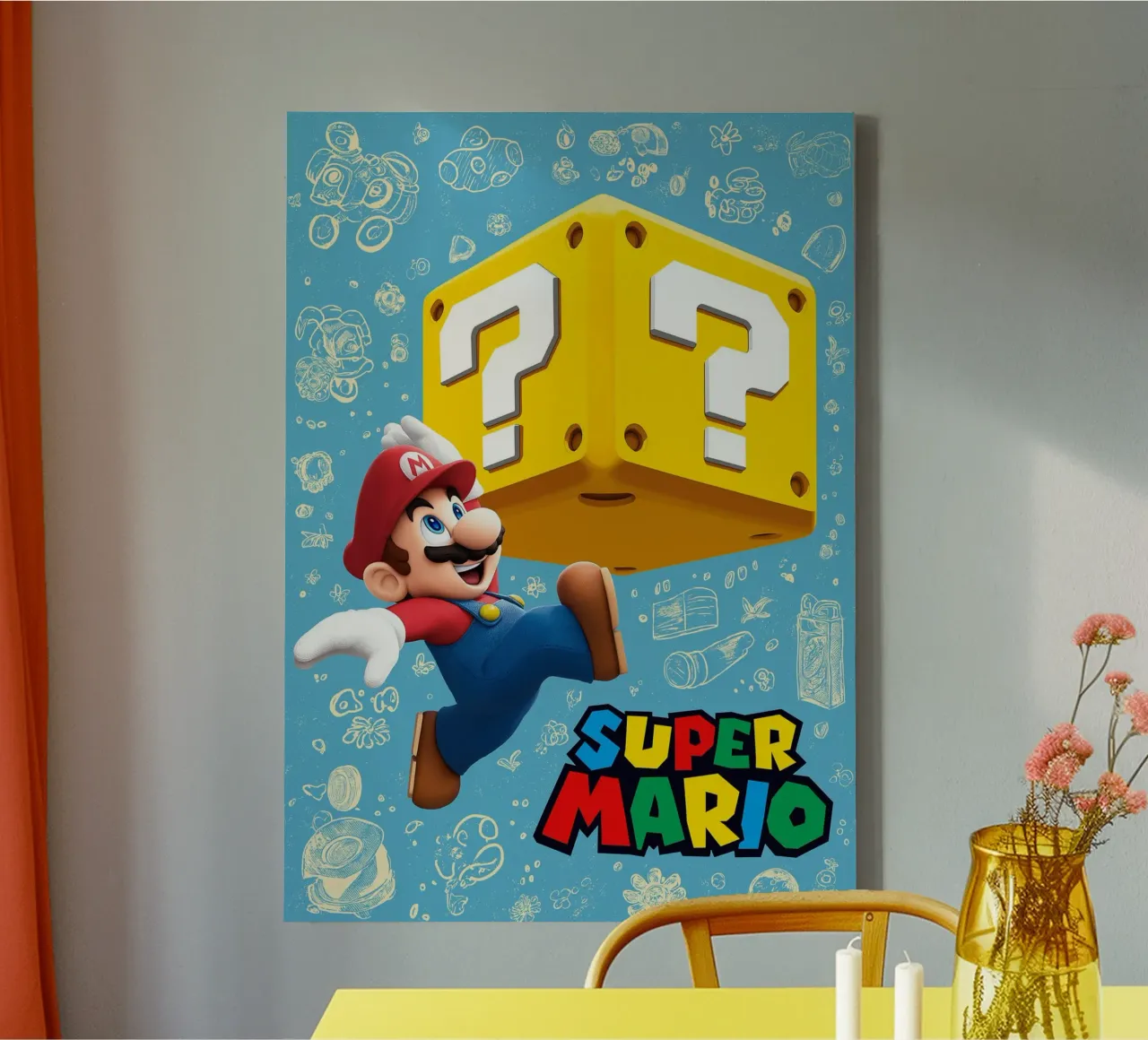 Super Mario canvas met Baklijst van Fleur de Lys