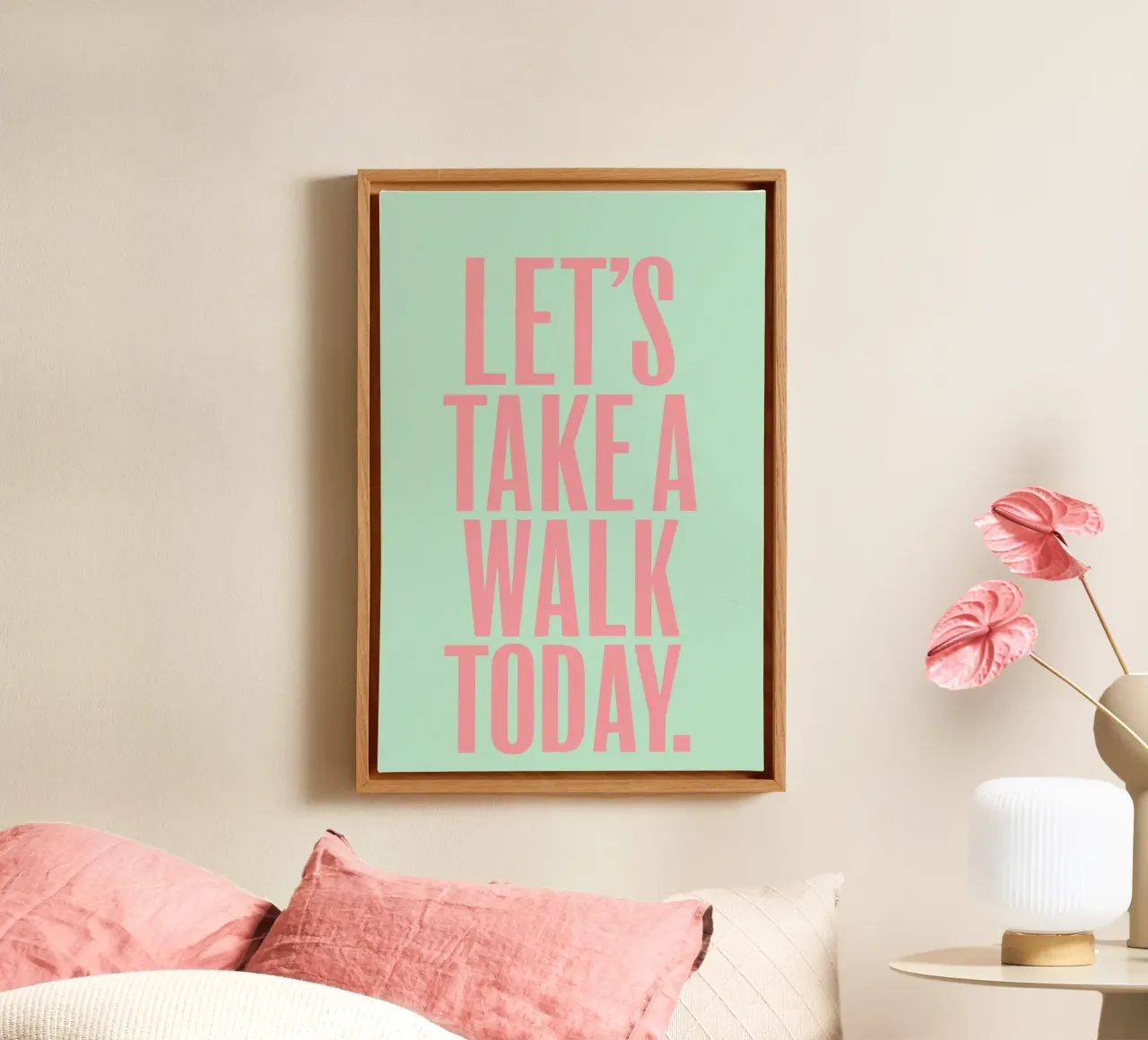 Let`s Take A Walk Today tela con Cornice a cassetta da treechild