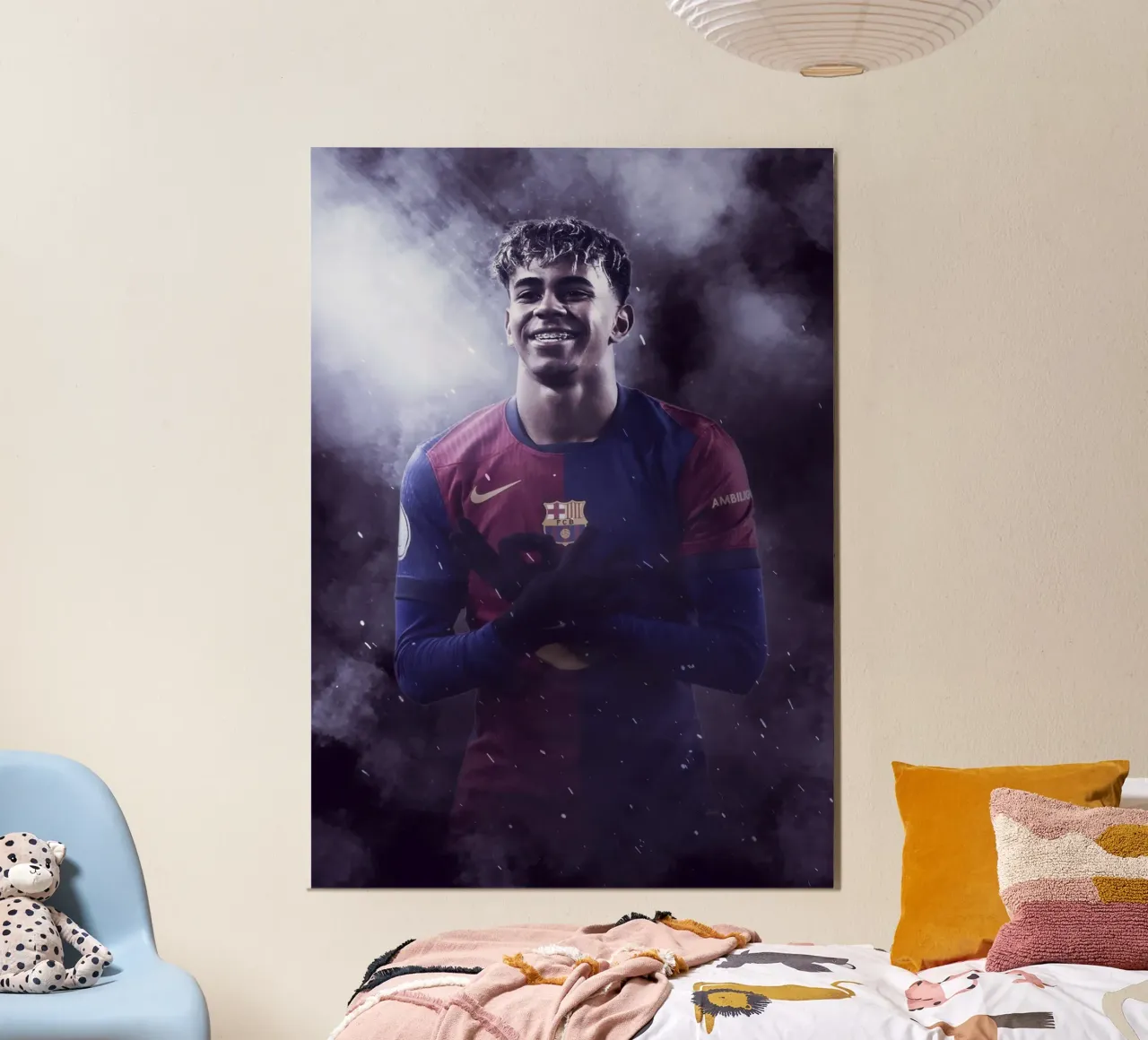Lamine Yamal poster con telaio in legno da FreeArtStudio