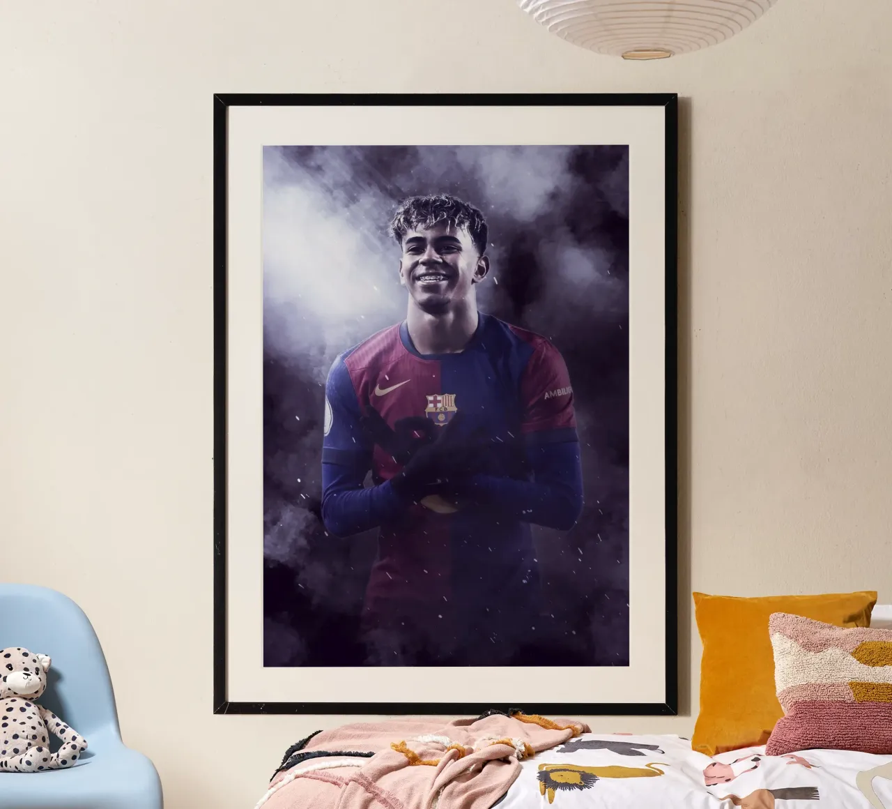 Lamine Yamal poster con telaio in legno da FreeArtStudio