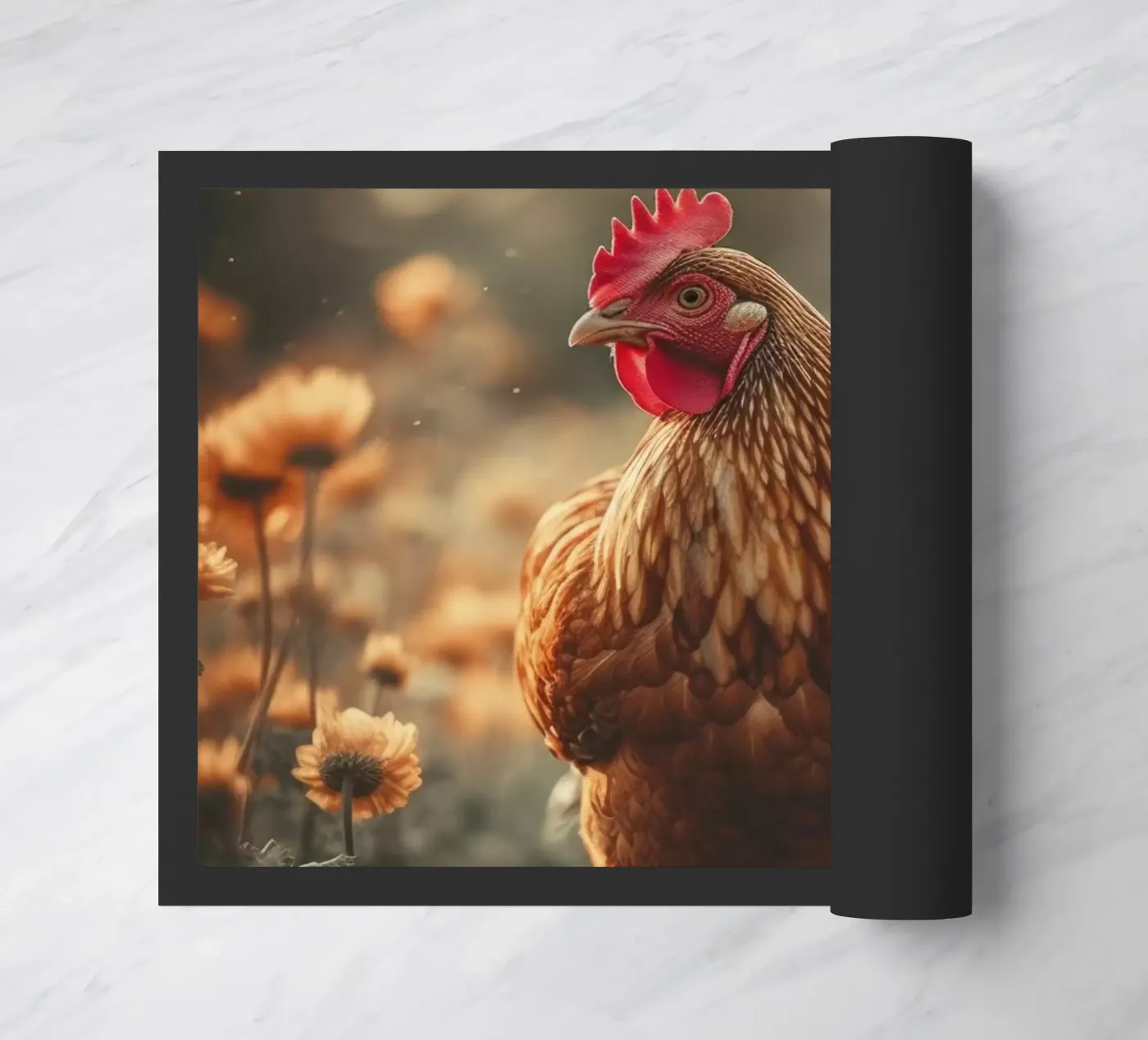 Chicken Portrait doormat by treechild