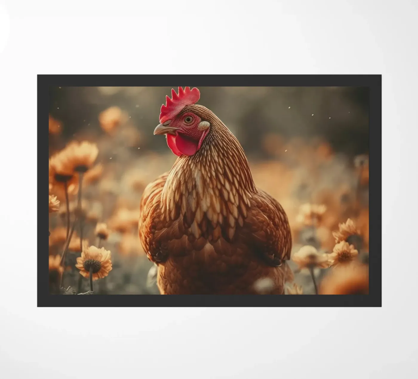 Chicken Portrait doormat by treechild
