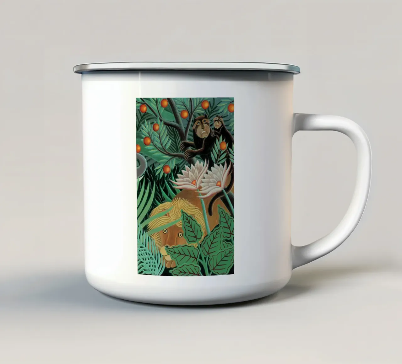 Henri Rousseau Madre e figlio animale tazza in smalto da Günstiger Laden