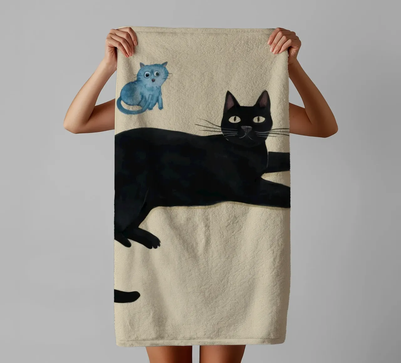 Cat and Mouse towel by Lyra Glaze
