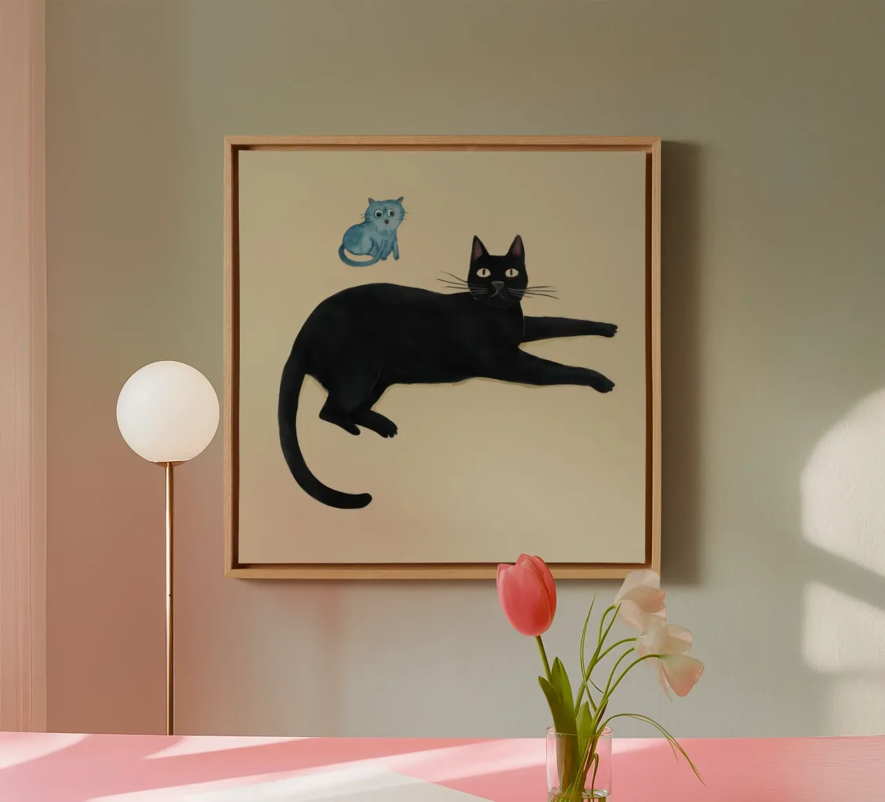Cat and Mouse canvas with Floater frame by Lyra Glaze