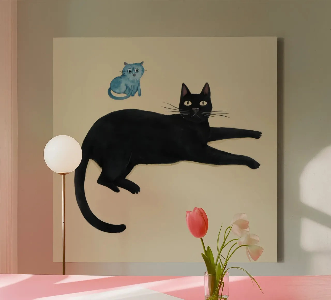 Cat and Mouse canvas with Floater frame by Lyra Glaze