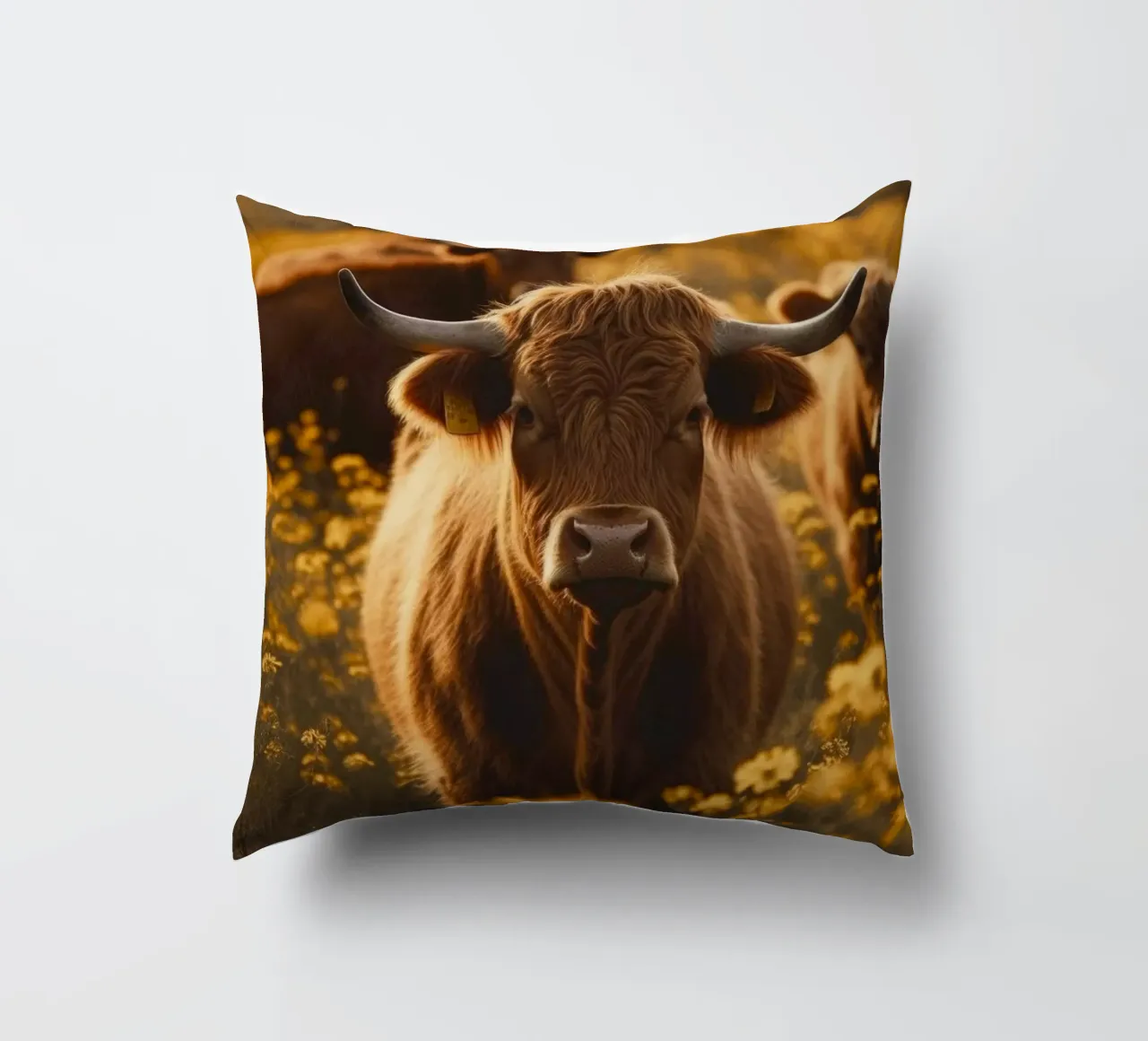Highland Cows No 1 cuscino da treechild