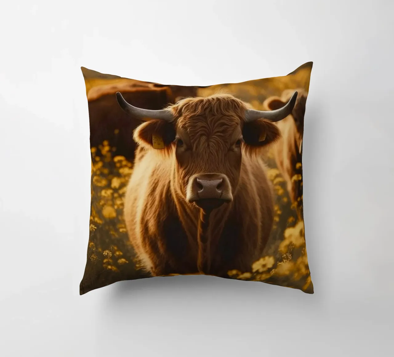 Highland Cows No 1 cuscino da treechild