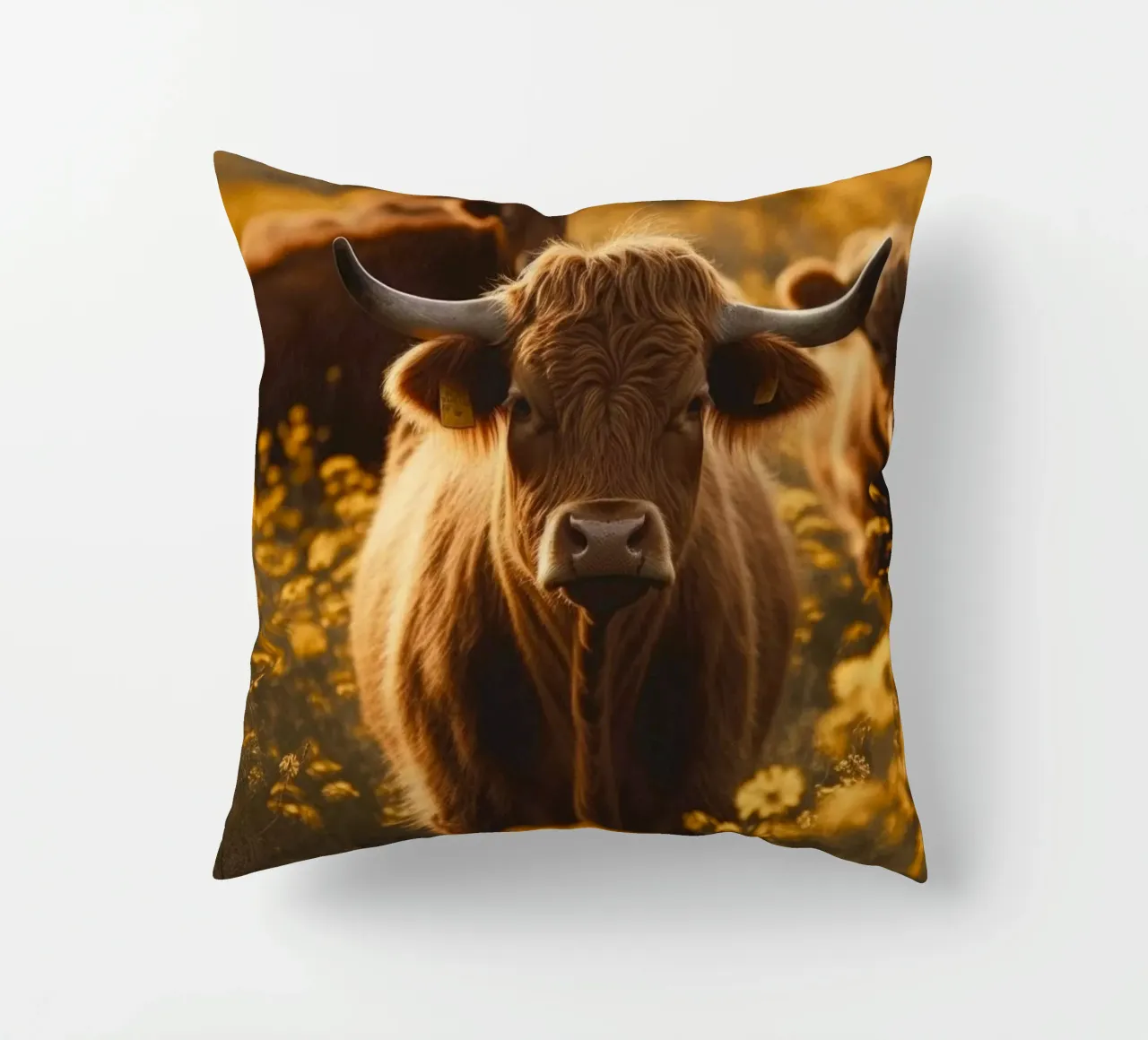 Highland Cows No 1 cuscino da treechild