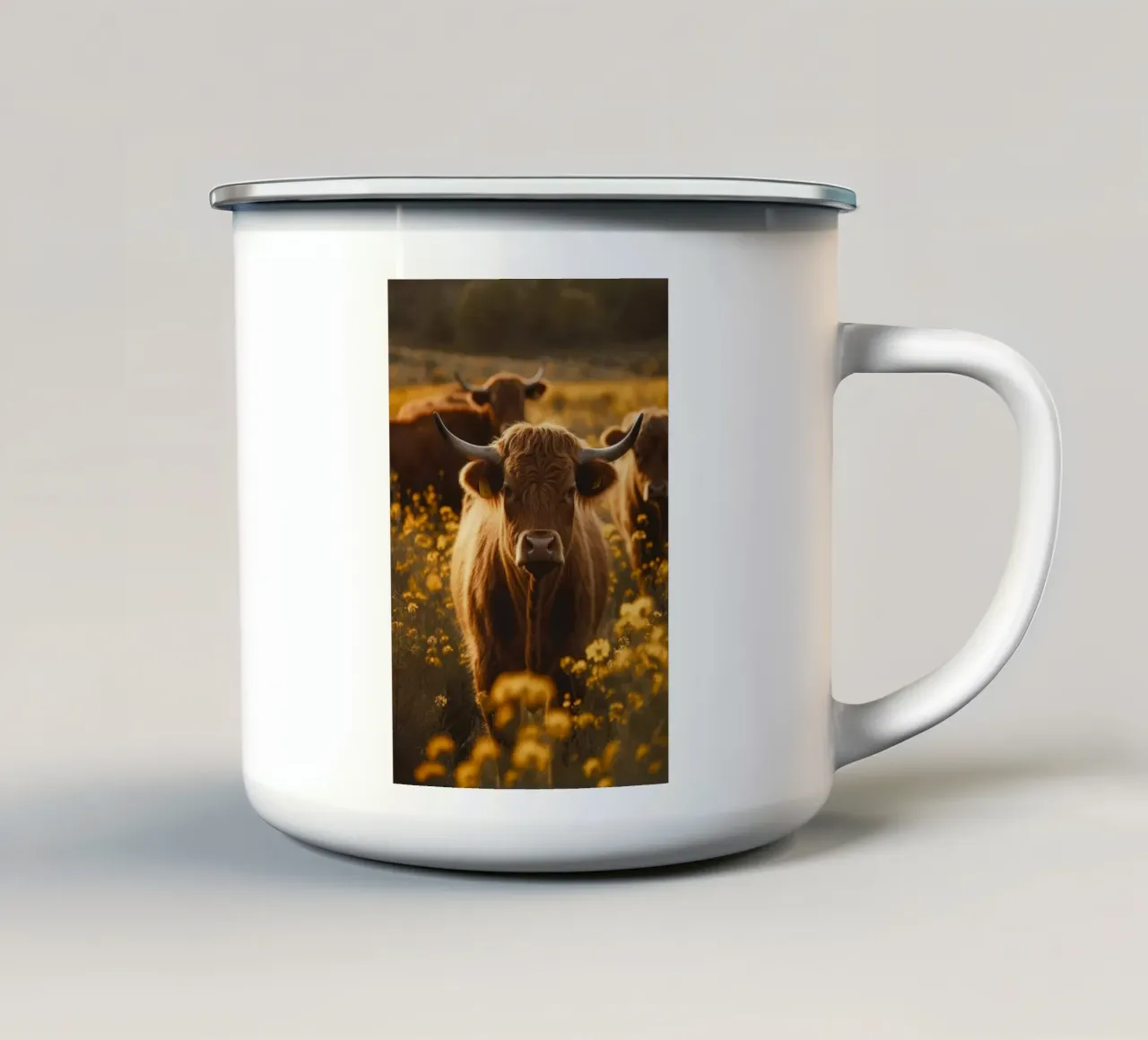 Highland Cows No 1 tazza in smalto da treechild