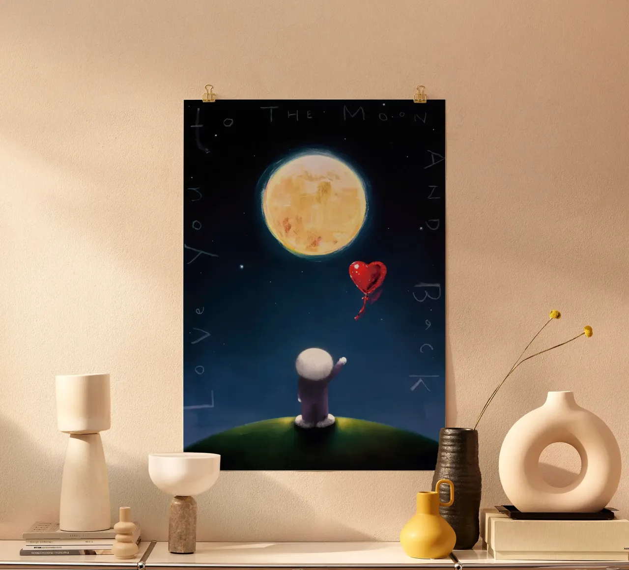 Doug Hyde observe la lune poster avec cadre en plastique de Hyde Hi