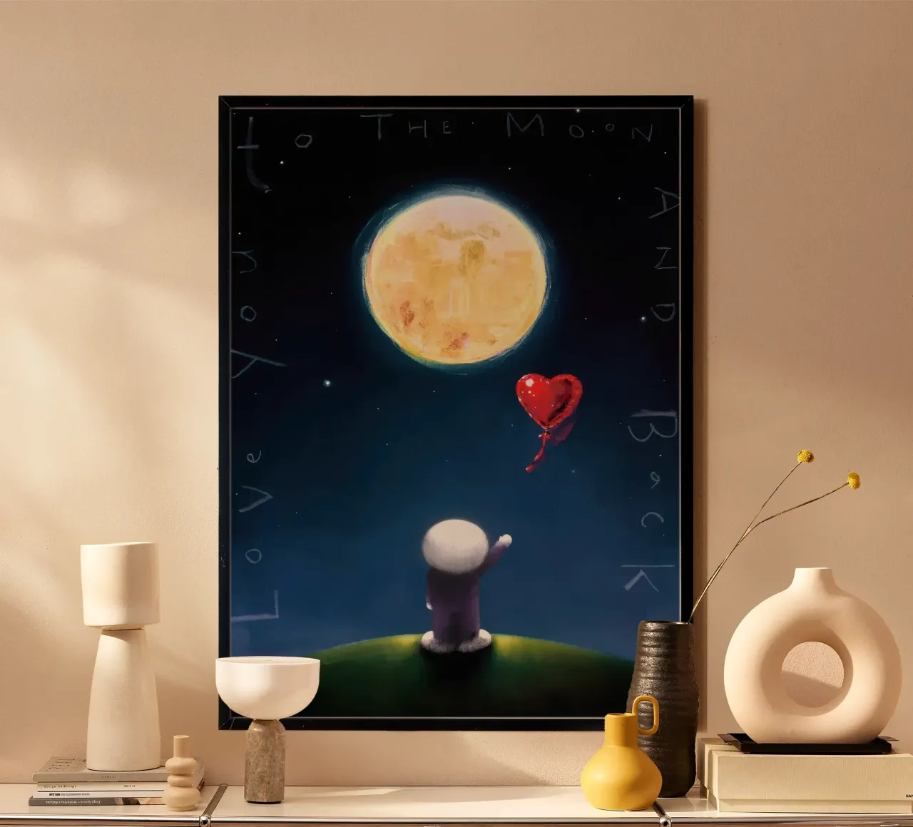 Doug Hyde observe la lune poster avec cadre en plastique de Hyde Hi