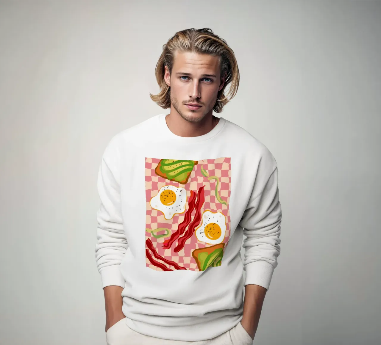 Uova e pancetta a scacchi felpa da Lyra Glaze