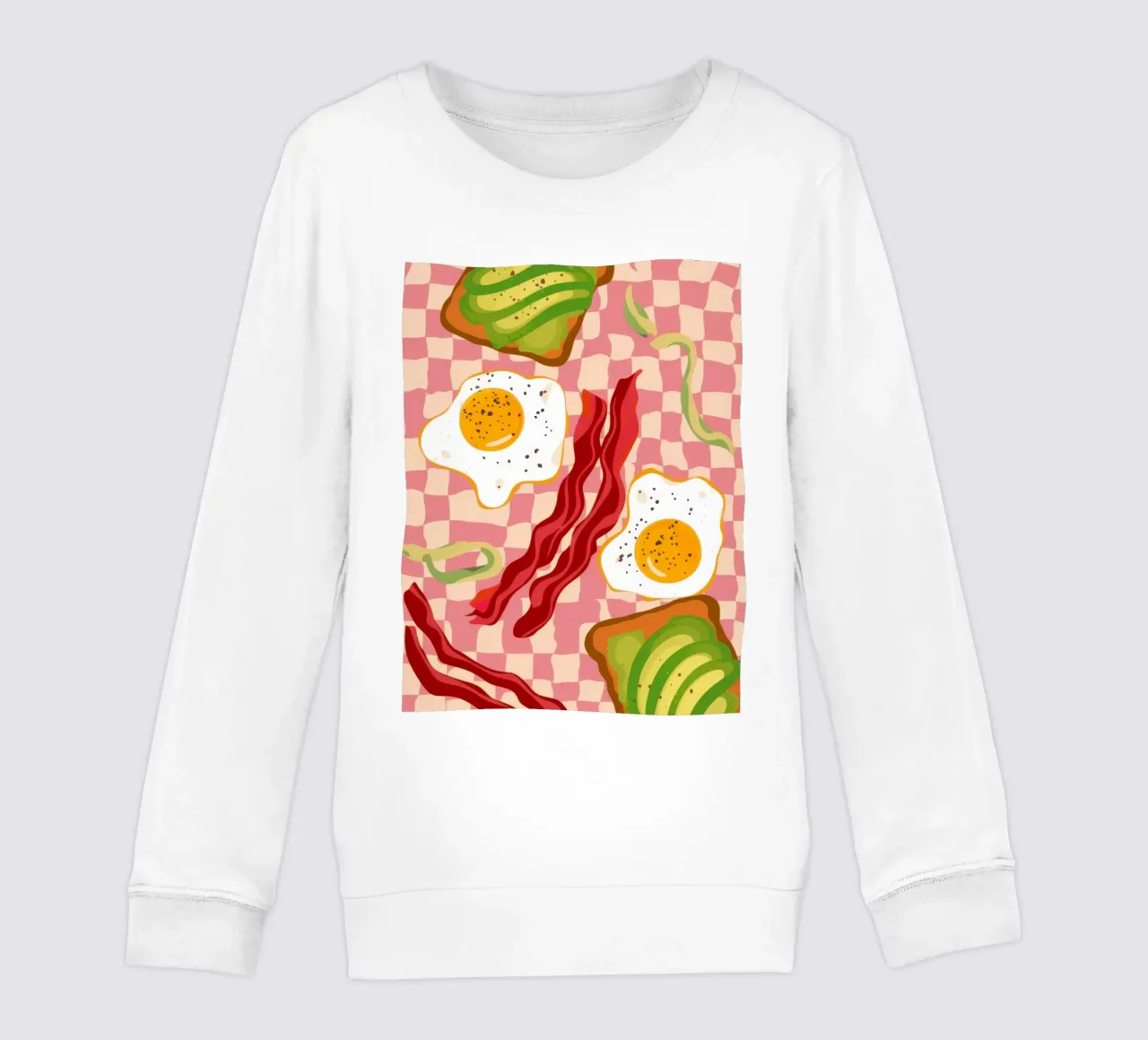 Uova e pancetta a scacchi felpa bambino da Lyra Glaze