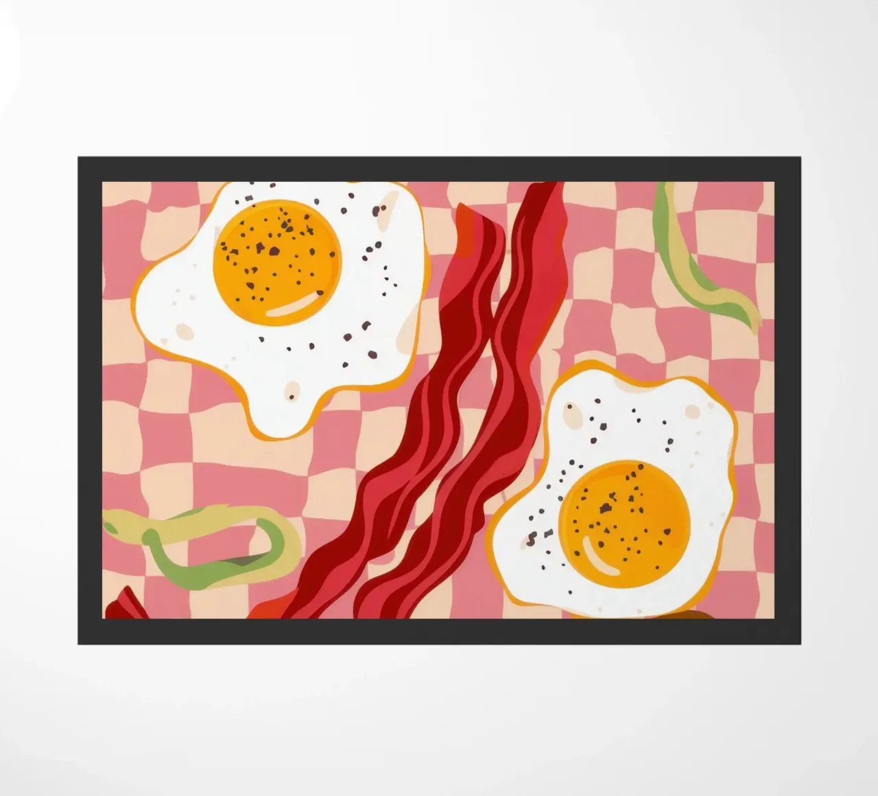 Uova e pancetta a scacchi zerbino da Lyra Glaze