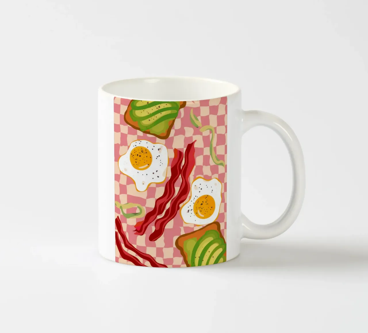 Uova e pancetta a scacchi tazza in ceramica da Lyra Glaze