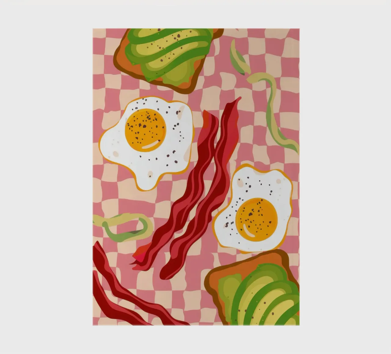 Checkered Bacon and Eggs notebook by Lyra Glaze