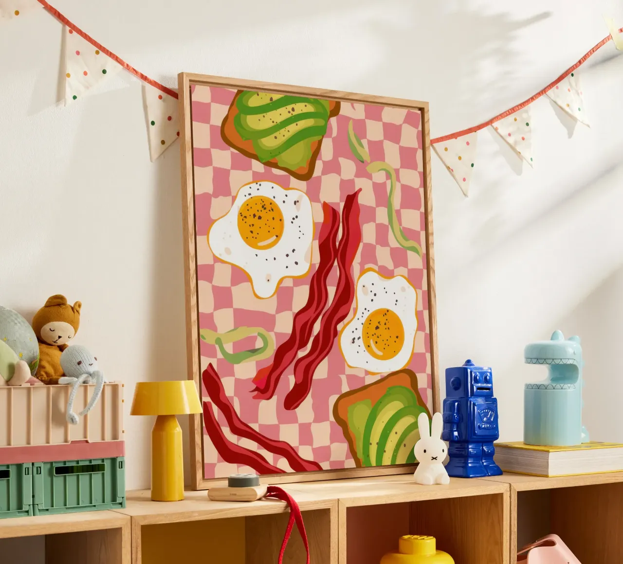 Uova e pancetta a scacchi plexiglass da Lyra Glaze