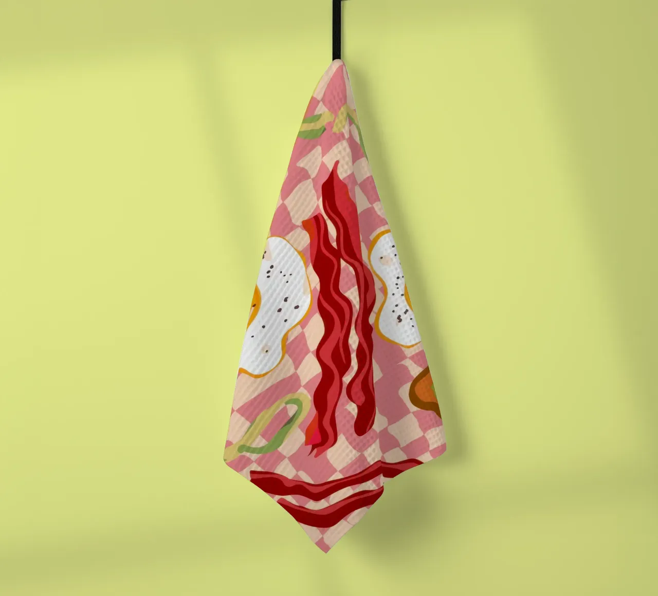 Uova e pancetta a scacchi canovaccio da cucina da Lyra Glaze