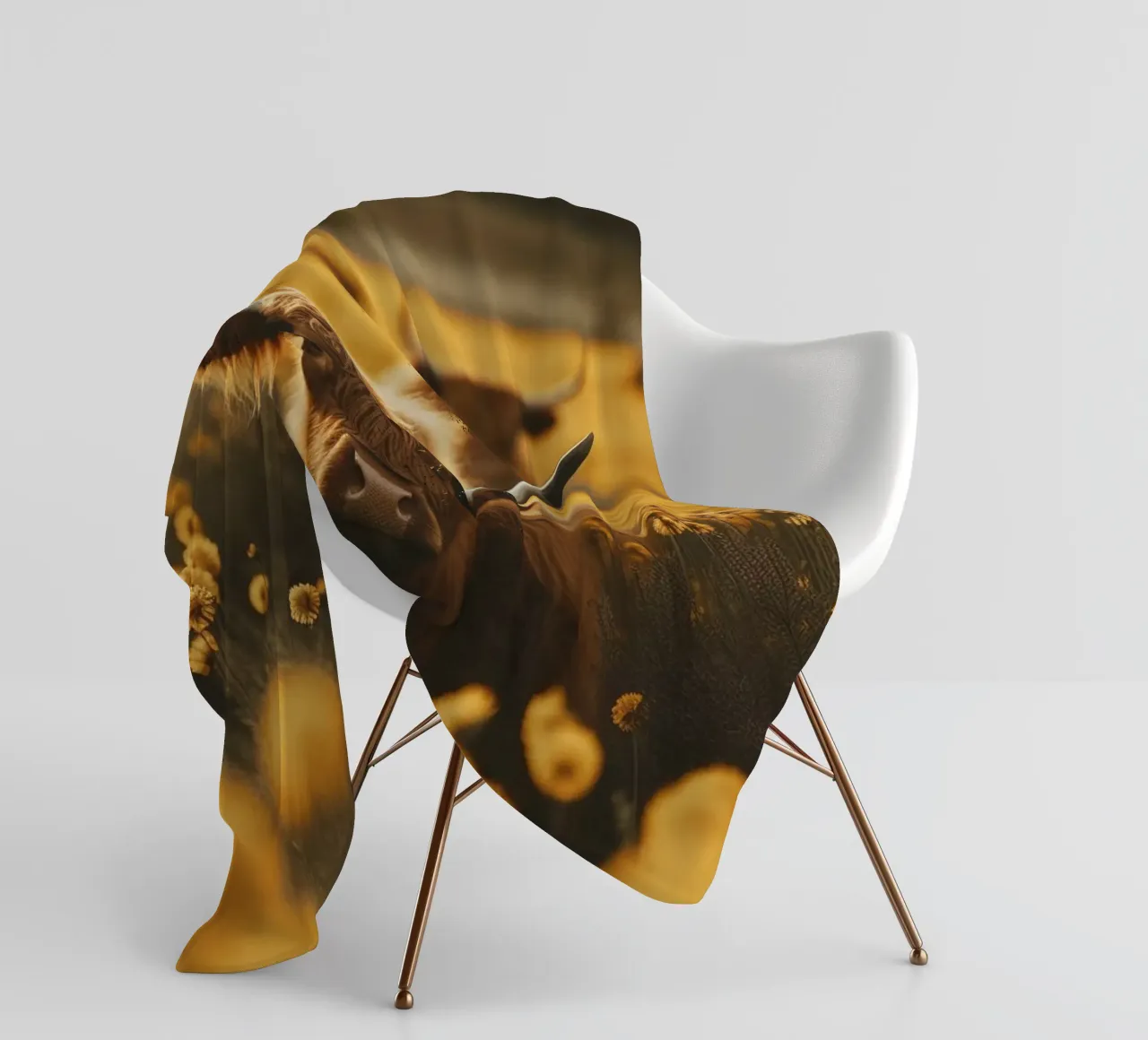 Highland Cow No 2 coperta in pile da treechild