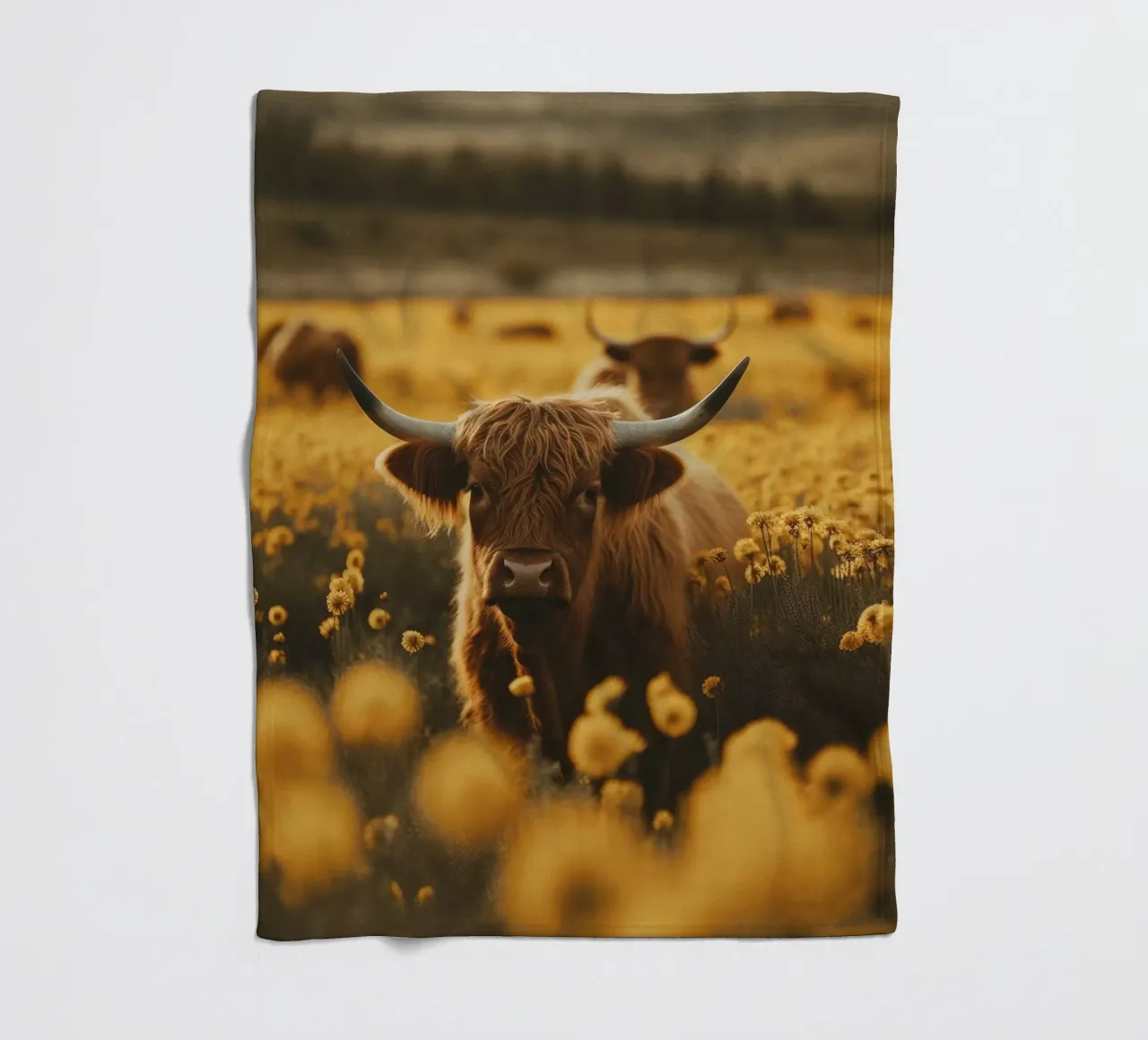 Highland Cow No 2 coperta in pile da treechild