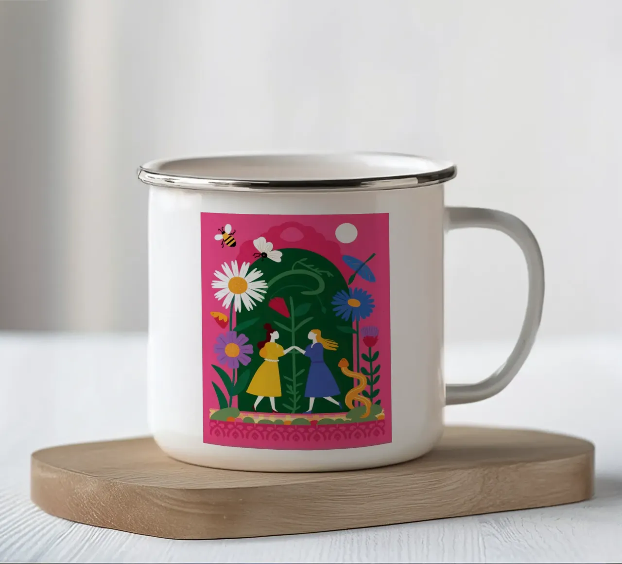Coppia nell'arco di Daisy tazza in smalto da Lyra Glaze