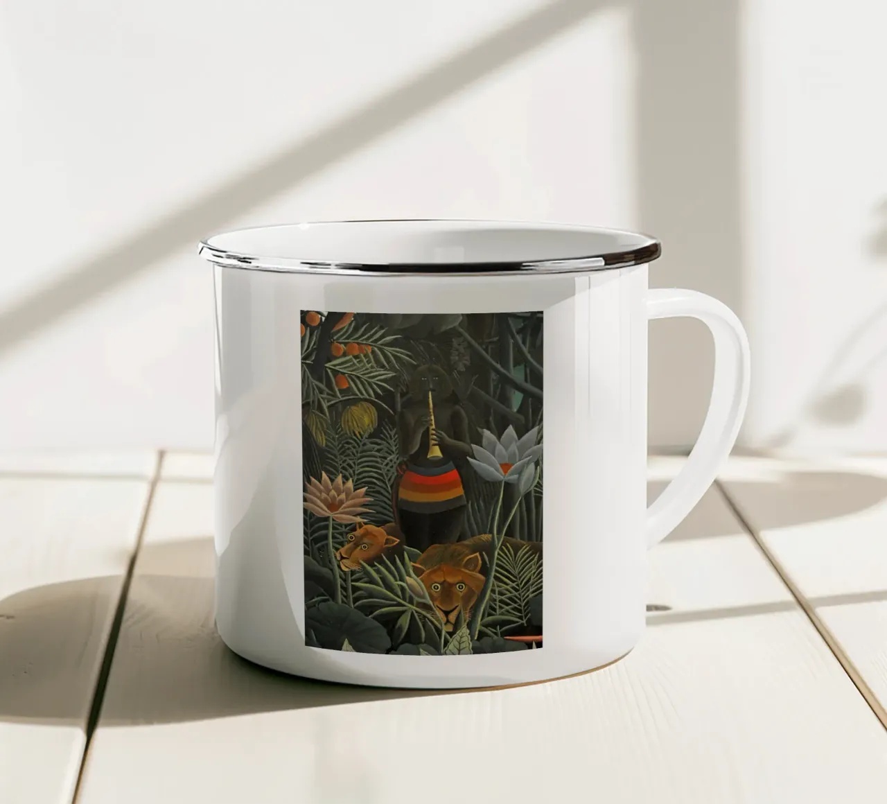 Henri Rousseau - Tigre e domatore nella foresta tazza in smalto da Günstiger Laden