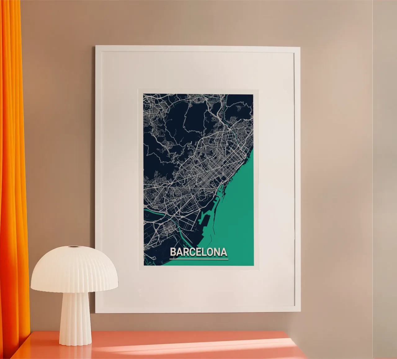 Barcelone Architecture Art - Poster et toile poster de CityMapPoster
