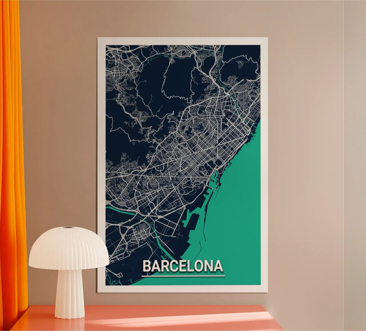 Barcelone Architecture Art - Poster et toile poster de CityMapPoster