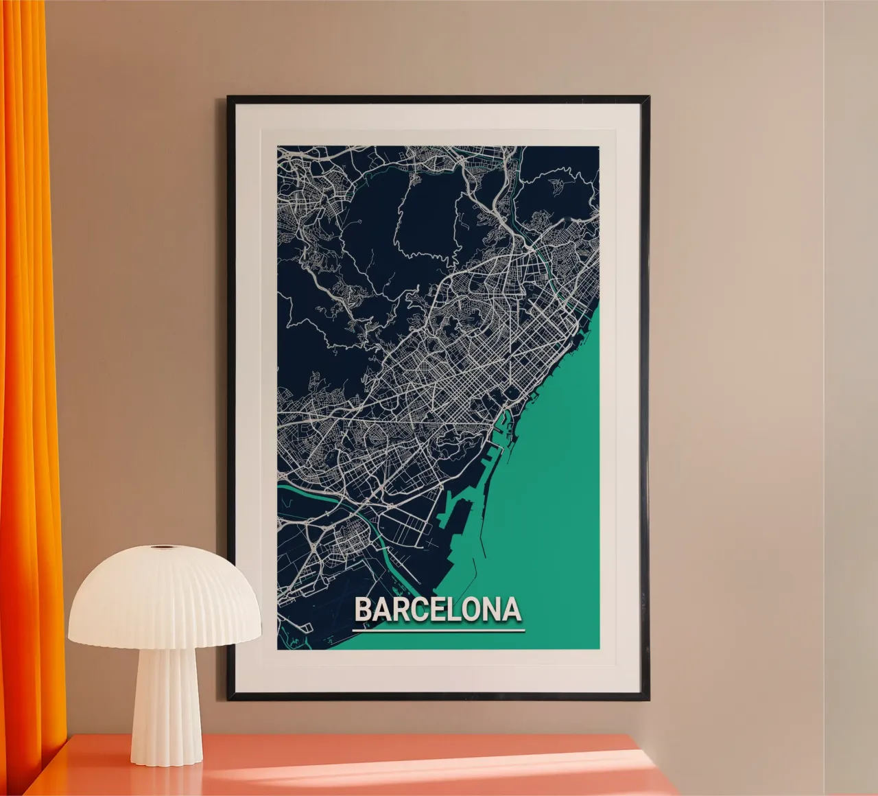 Barcelone Architecture Art - Poster et toile poster de CityMapPoster