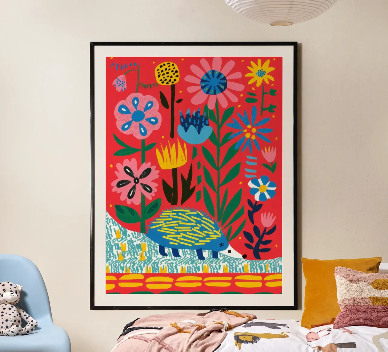 Igel in Mohnblumen Poster von Lyra Glaze