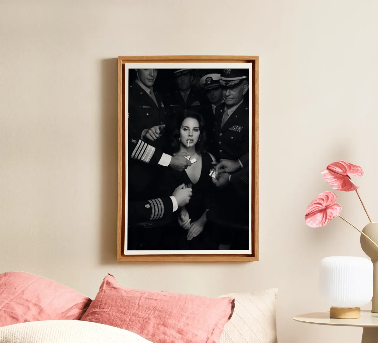 Una voce vintage Lana Del Rey in un mondo moderno tela con Cornice a cassetta da mamass