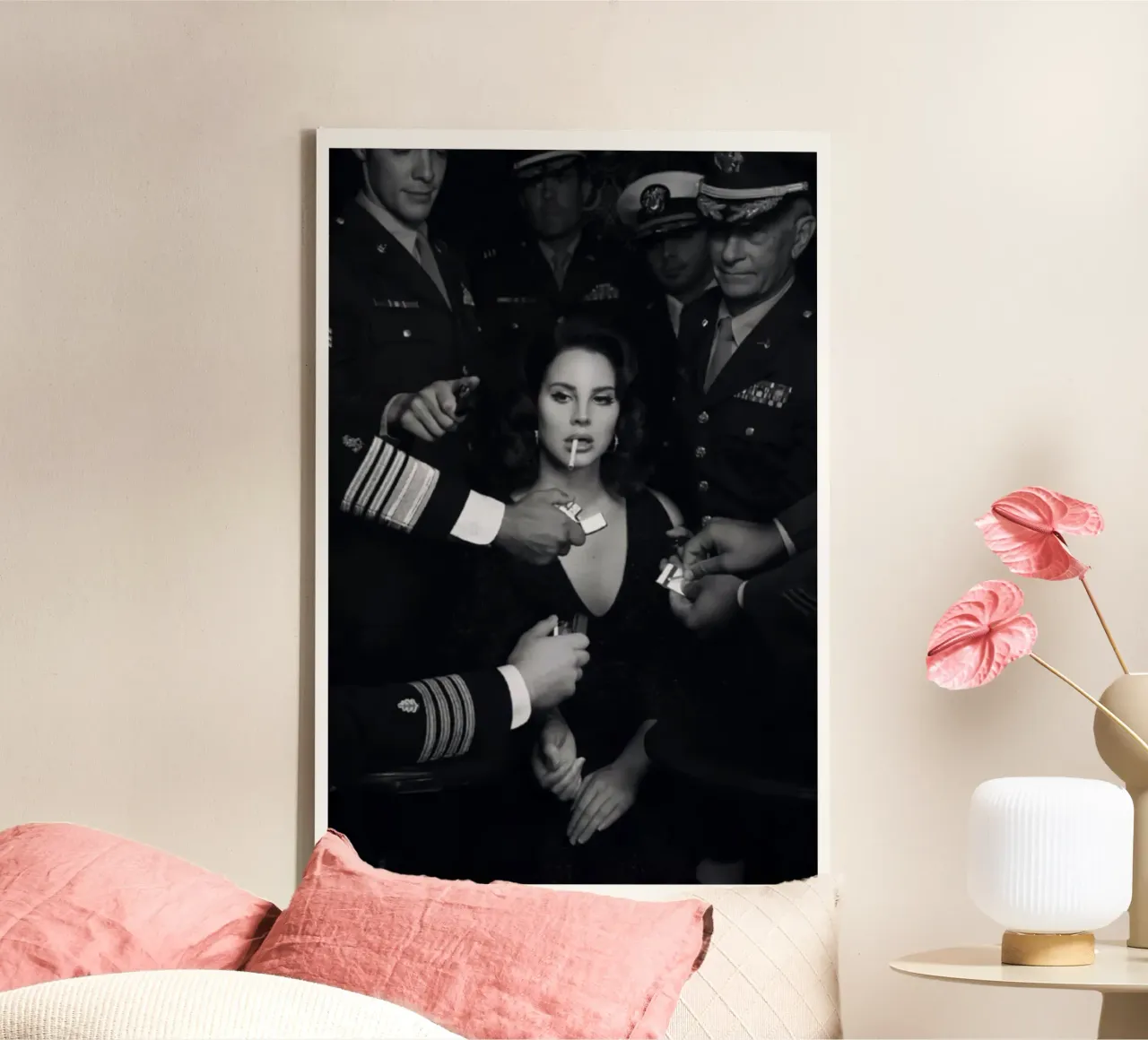 Una voce vintage Lana Del Rey in un mondo moderno tela con Cornice a cassetta da mamass