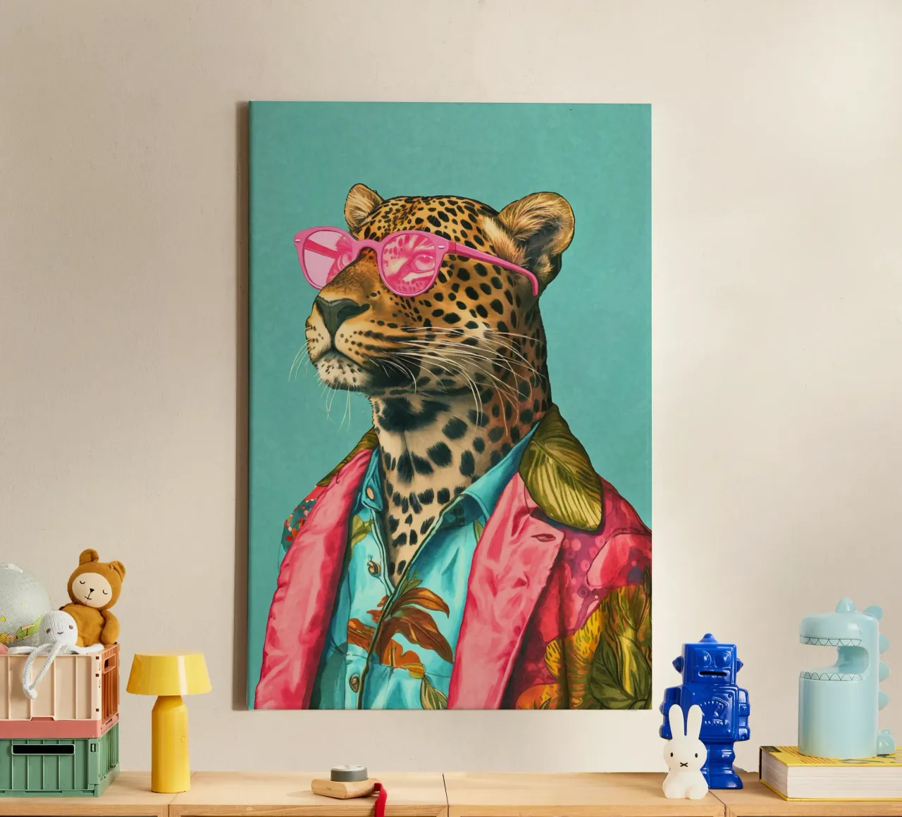Casual Leopard Cool Performance tela con Cornice a cassetta da Andrea Haase Animal Love