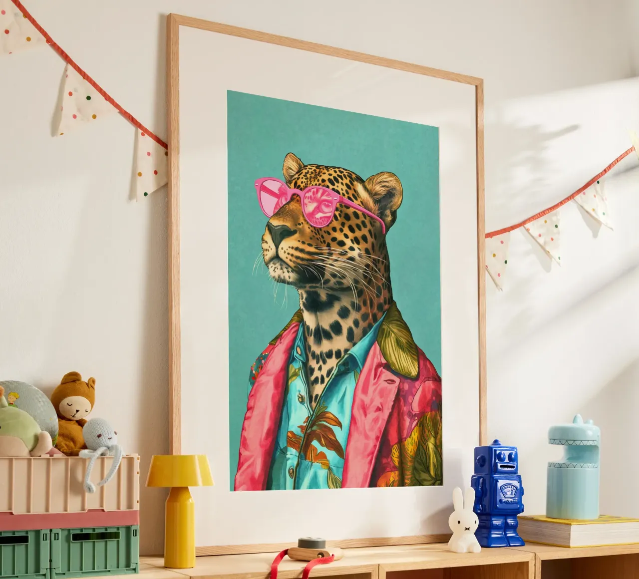 Casual Leopard Cool Performance poster con marco de plástico de Andrea Haase Animal Love