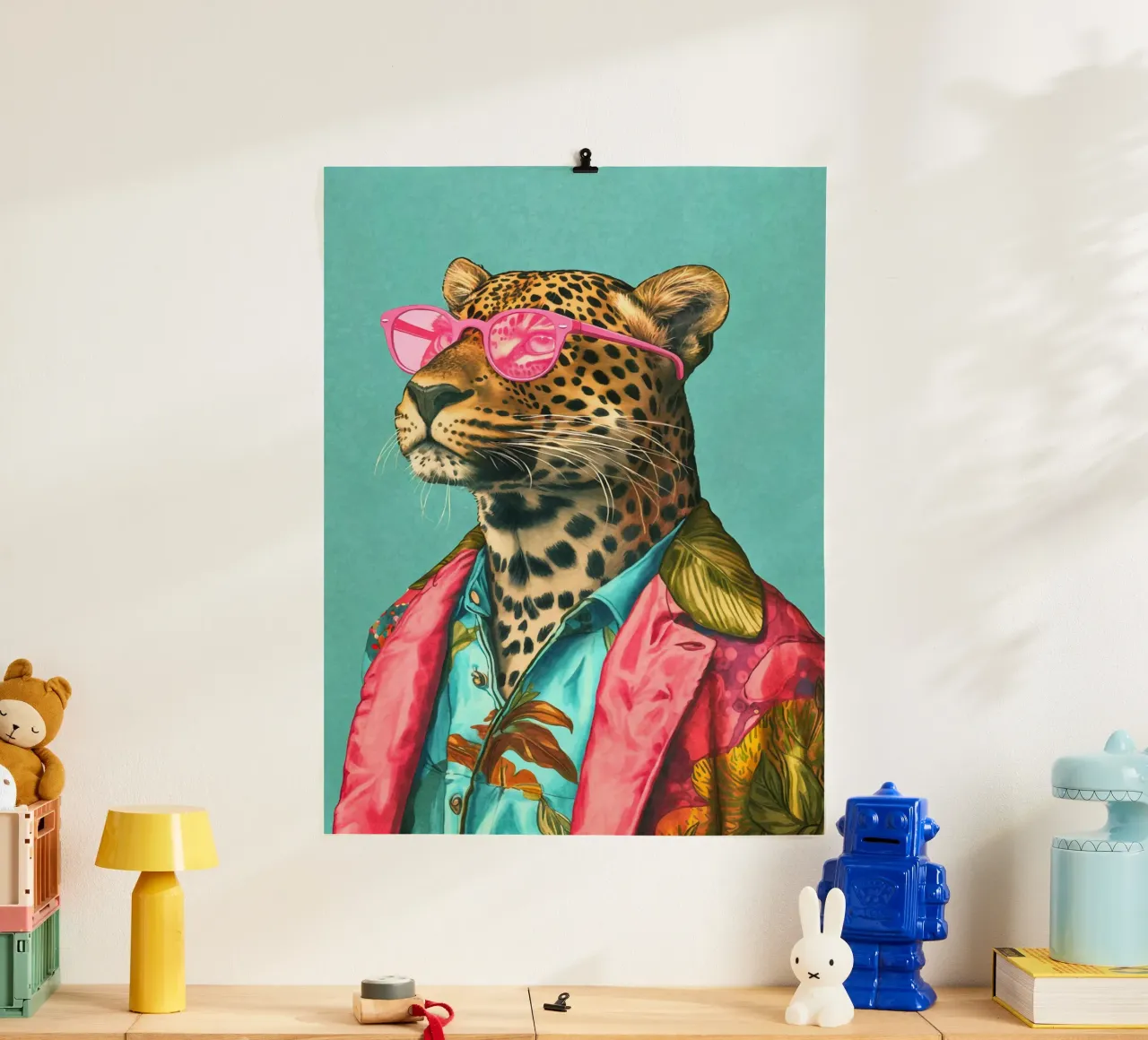Casual Leopard Cool Performance poster con marco de plástico de Andrea Haase Animal Love