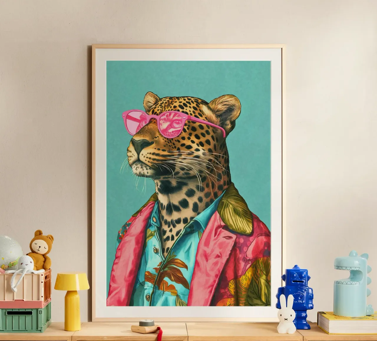 Casual Leopard Cool Performance poster con marco de plástico de Andrea Haase Animal Love