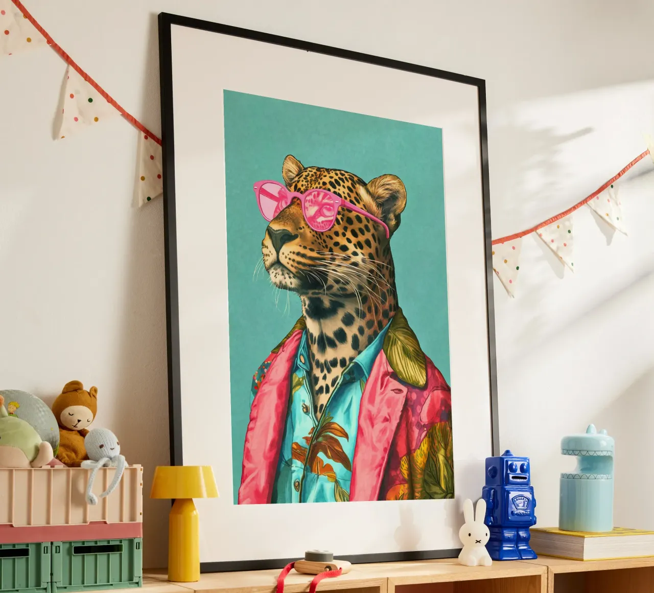 Casual Leopard Cool Performance poster con marco de plástico de Andrea Haase Animal Love