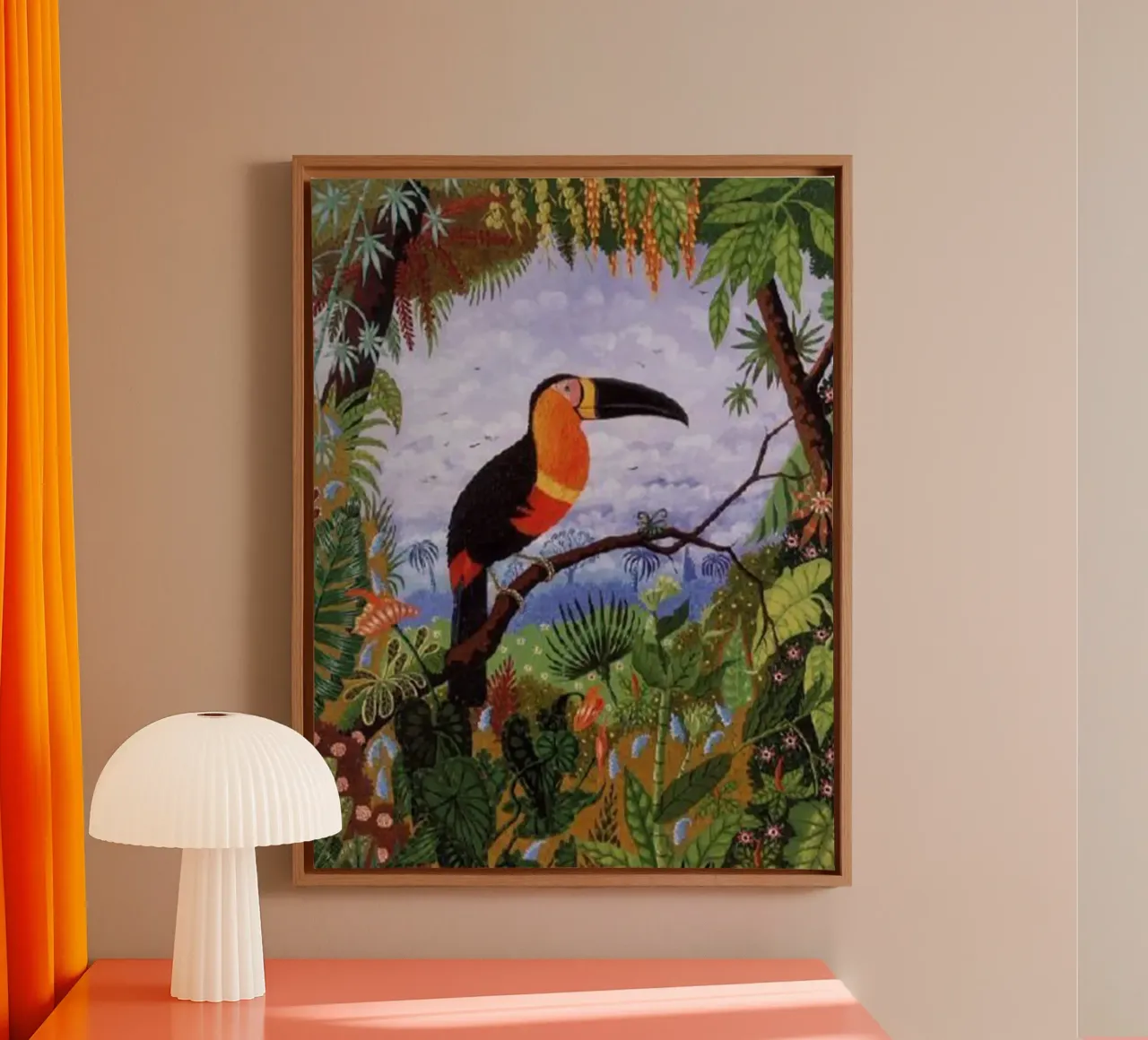 Henri Rousseau - Uccello tela con Cornice a cassetta da Günstiger Laden