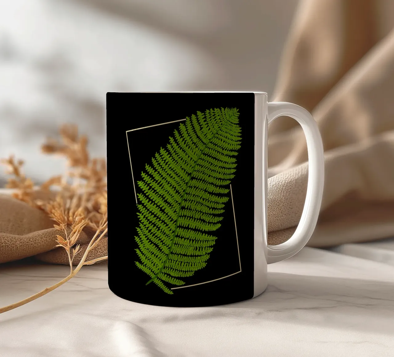 Fern ceramic mug by TijanaArtStudio88
