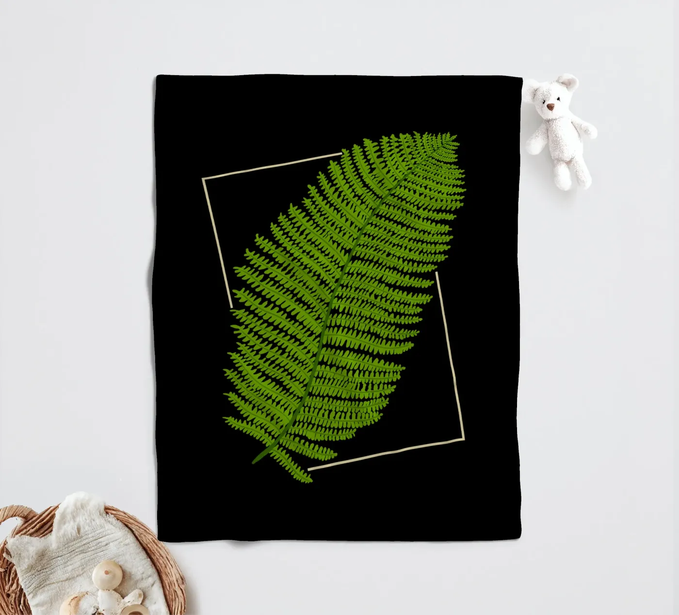 Fern fleecedeken van TijanaArtStudio88