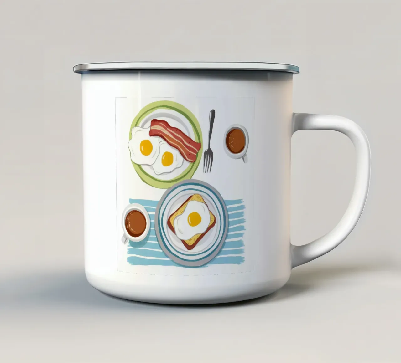 Impostazione classica della colazione tazza in smalto da Lyra Glaze