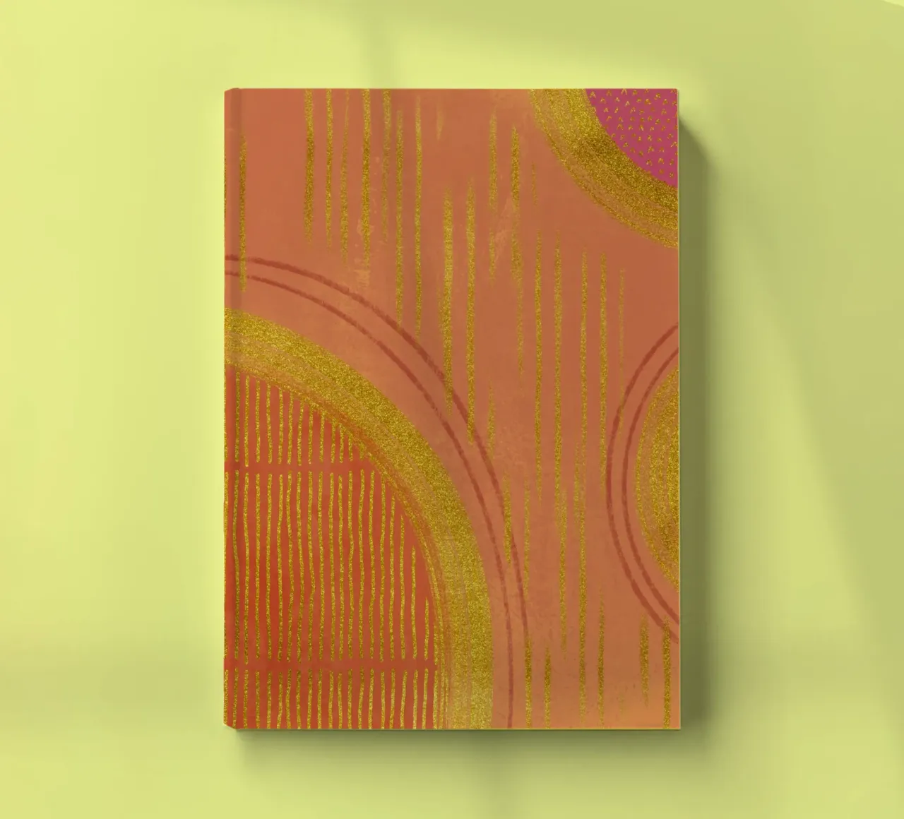 Golden Flow Warm Mixed Media Abstract notebook by Andrea Haase Modern Home
