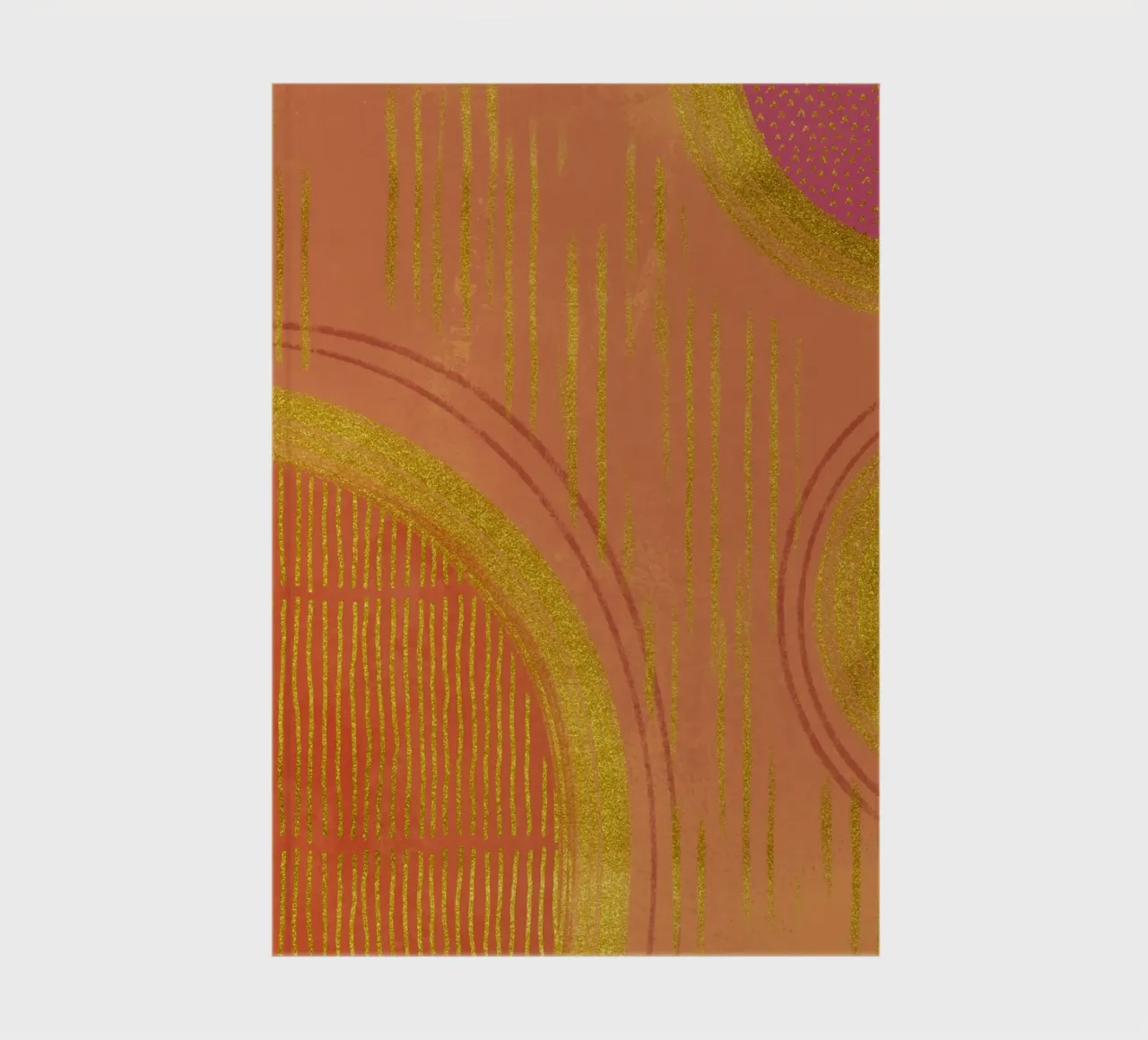 Golden Flow Warm Mixed Media Abstract notebook by Andrea Haase Modern Home